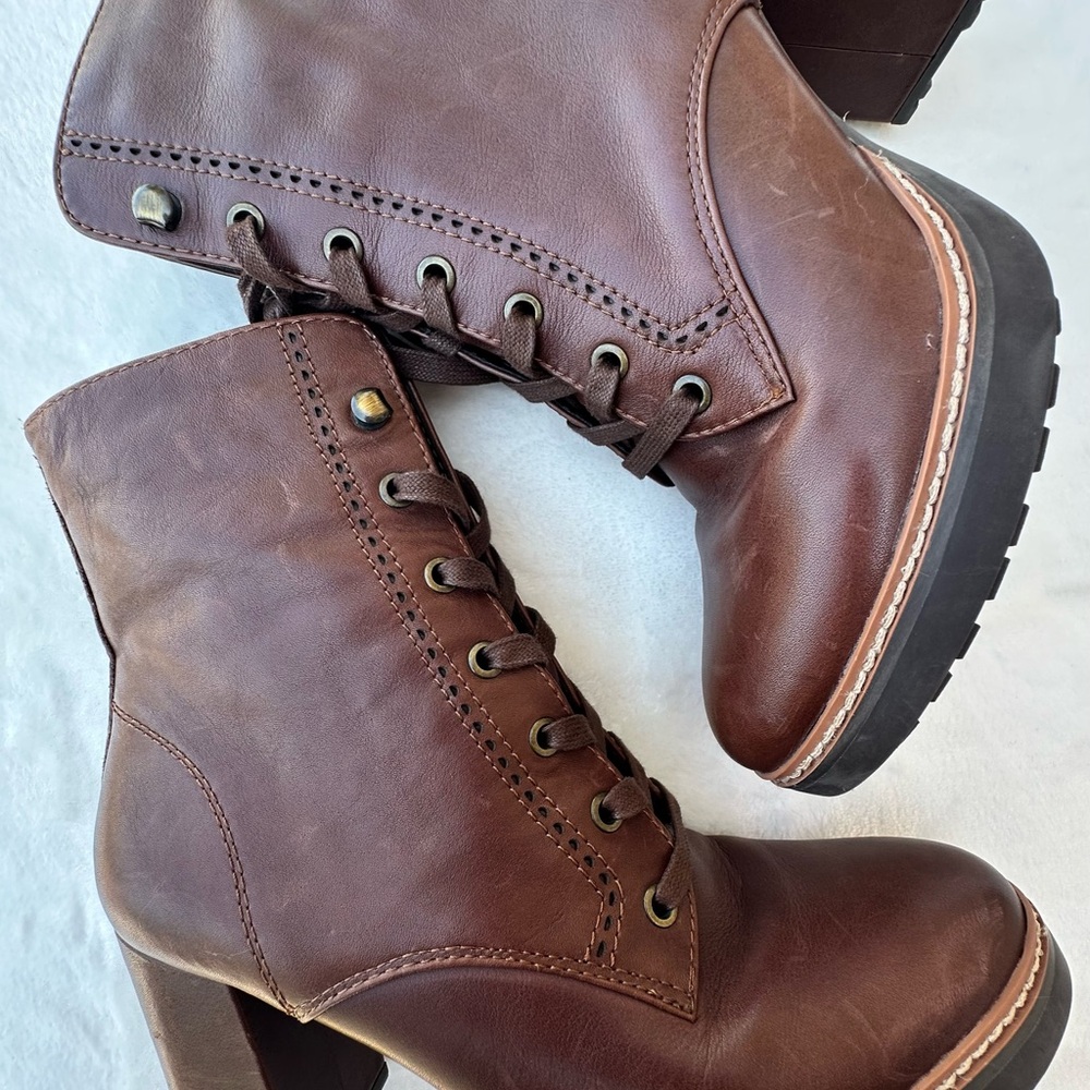 Naturalizer Dark Brown Combat Boots
